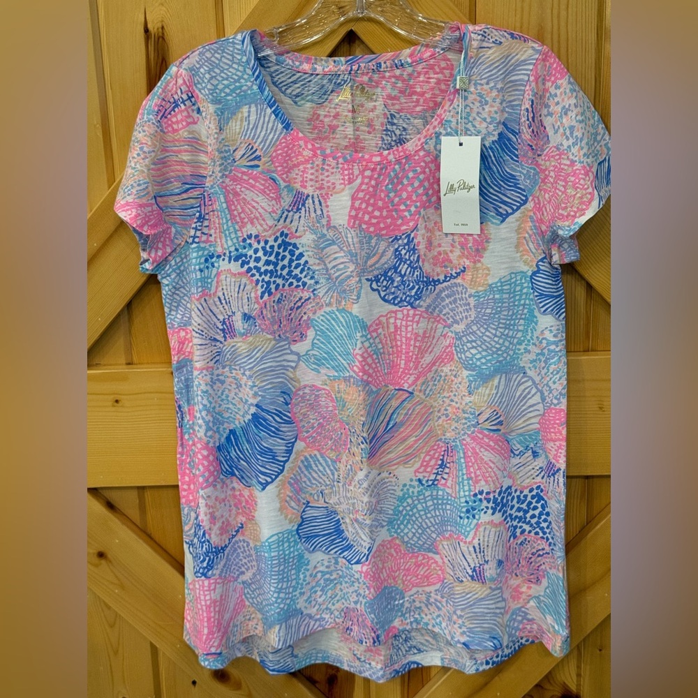 NWT Lilly Pulitzer Etta Scoop-Neck Multi Color, Roar of the Seas, Sz M